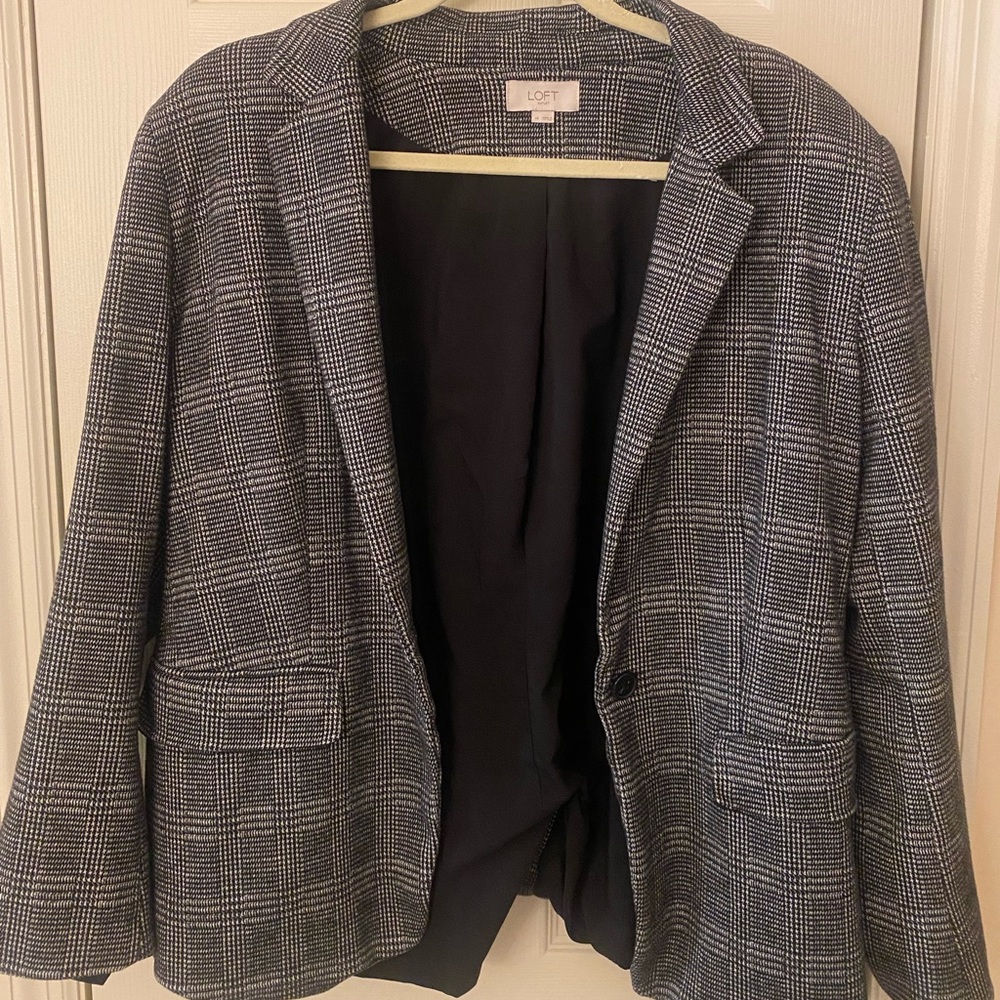 LOFT Outlet Checkered Blazer